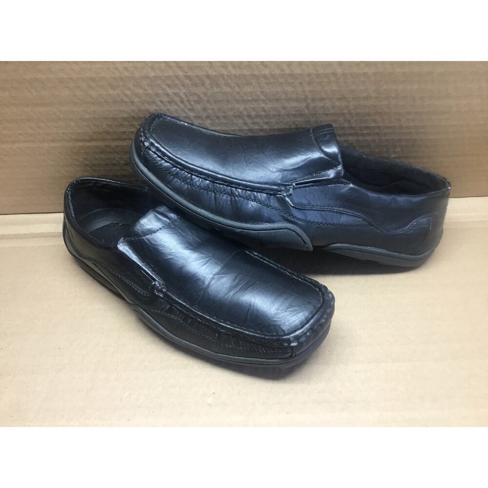 Lucio Ricci Black Leather Driving Loafers Mens Size 9.5  Slip On